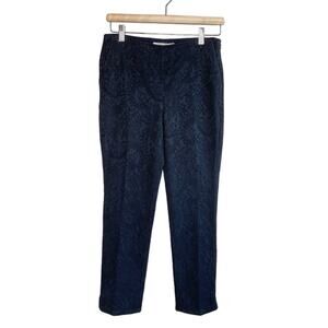 Boden Women's Lydia Trouser Pants in Jacquard Blue 6P